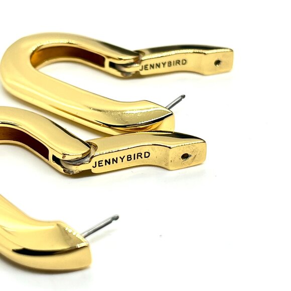 JENNY BIRD MEGA U-LINK EARRINGS Gold Modern Chunky Hoop Statement Sculptural - Picture 13 of 15